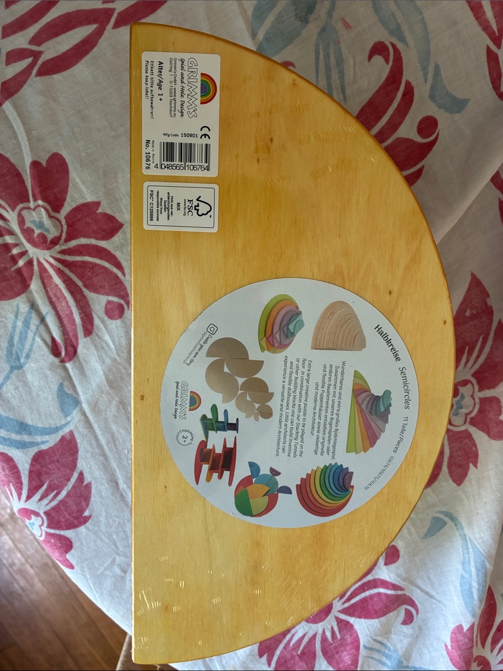 Grimm's Large Natural Wooden Rainbow Semi circles - Picture 3 of 3